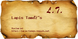 Lapis Tamás névjegykártya